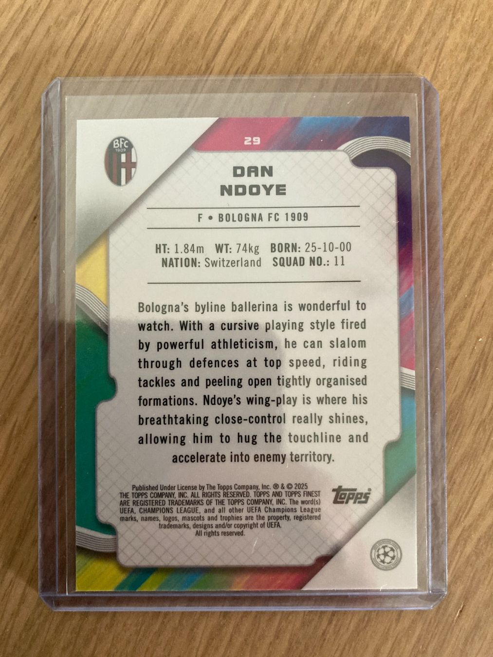 Topps Carte collezionabili: Topps Finest UEFA 2024-25 - Dan Ndoye /99 – Usato da La Tour-de-Peilz venduto da Tyalos_Cards 1