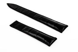 Breguet black shiny crocodile strap 19mm NEW