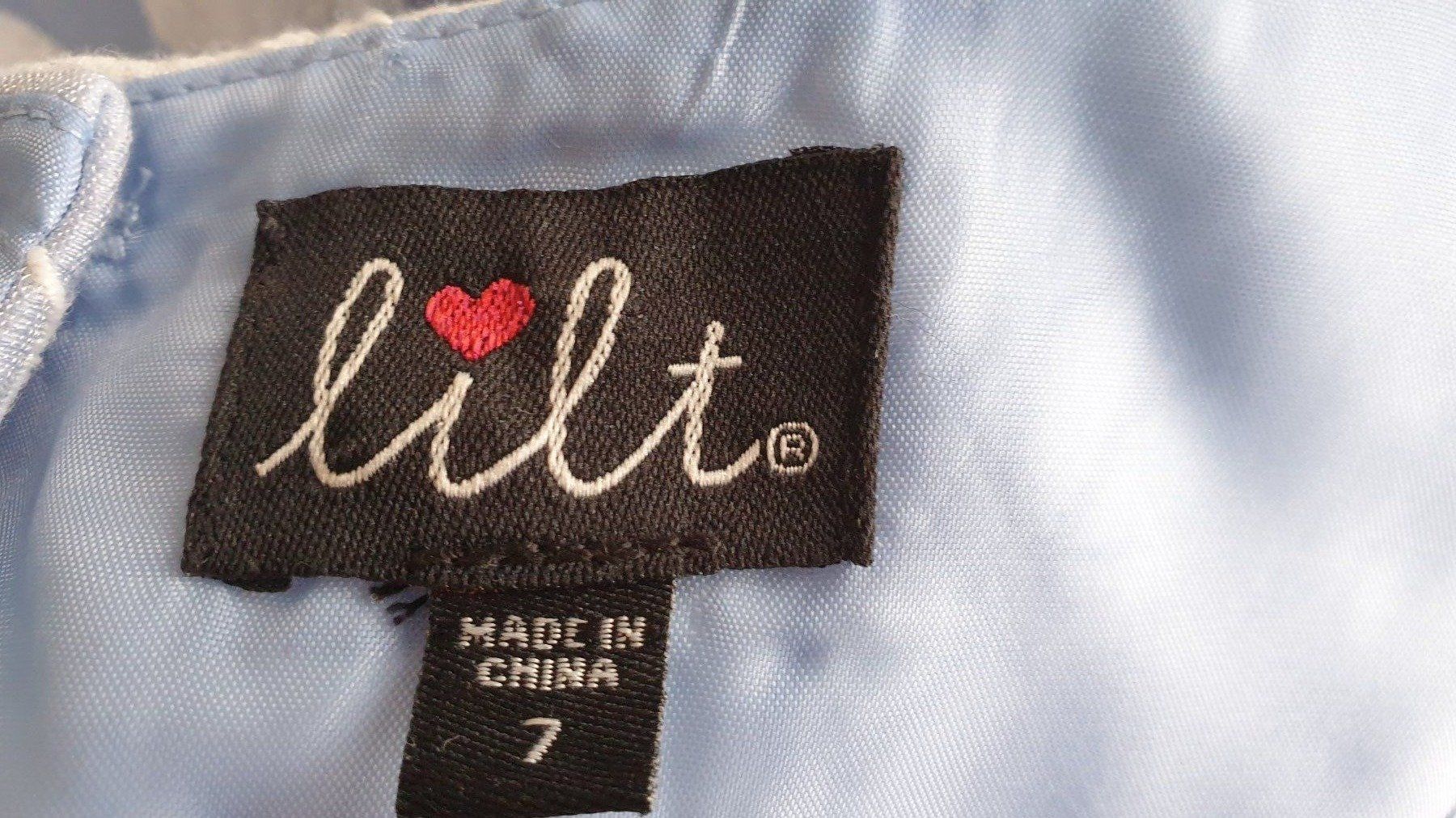 Vestiti & Gonne: Mädchen-Blumen/Princess-Kleid Weiss/Blau, Lilt 7, Polyester – Usato da Biel/Bienne venduto da bormida63 2