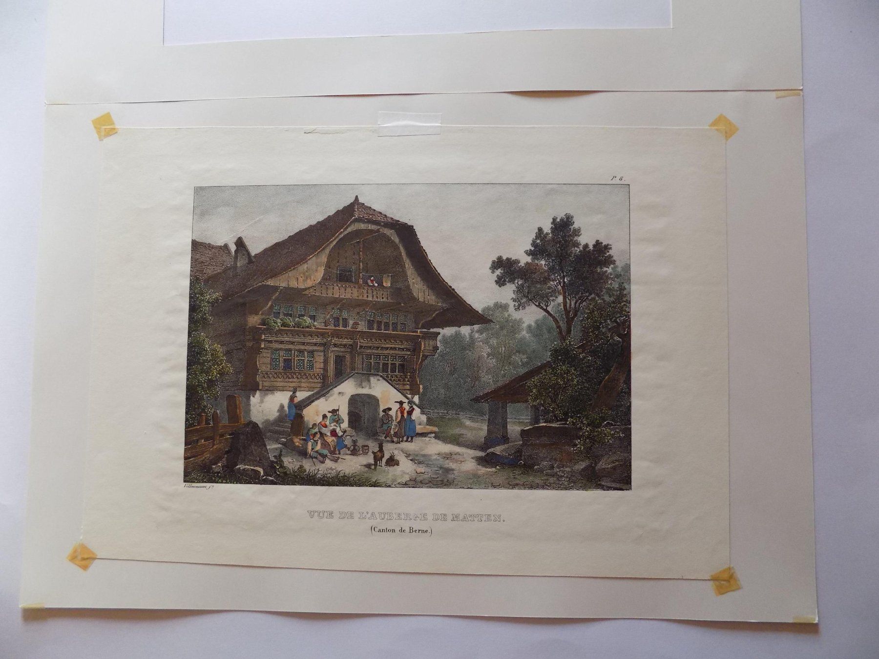 Gravures: Matten bei Interlaken koloriert – D'occasion à Risch par Antikfee 1