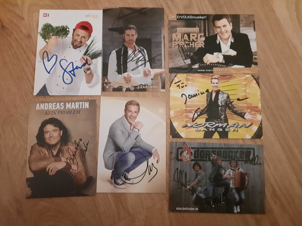 Ab 1 Fr. !!!! 7 Autogrammkarten (Gebraucht) in für CHF 1 – mit ...