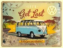 Blechschild 3D-VW BULLI-LETS GET LOST - 30x40cm