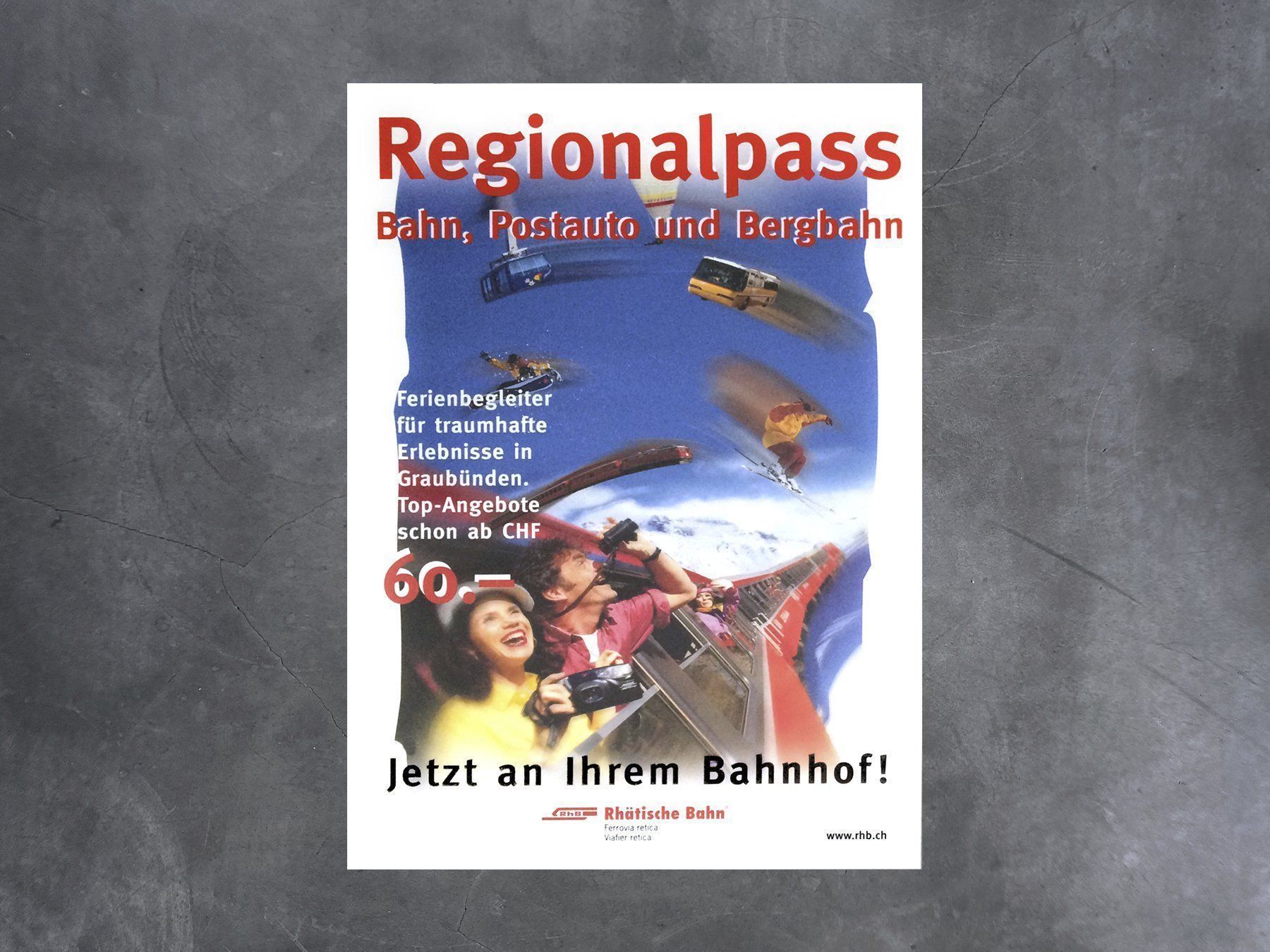 Poster & Bilder: Plakat Rhätische Bahn – Gebraucht aus Chur von design-of-time