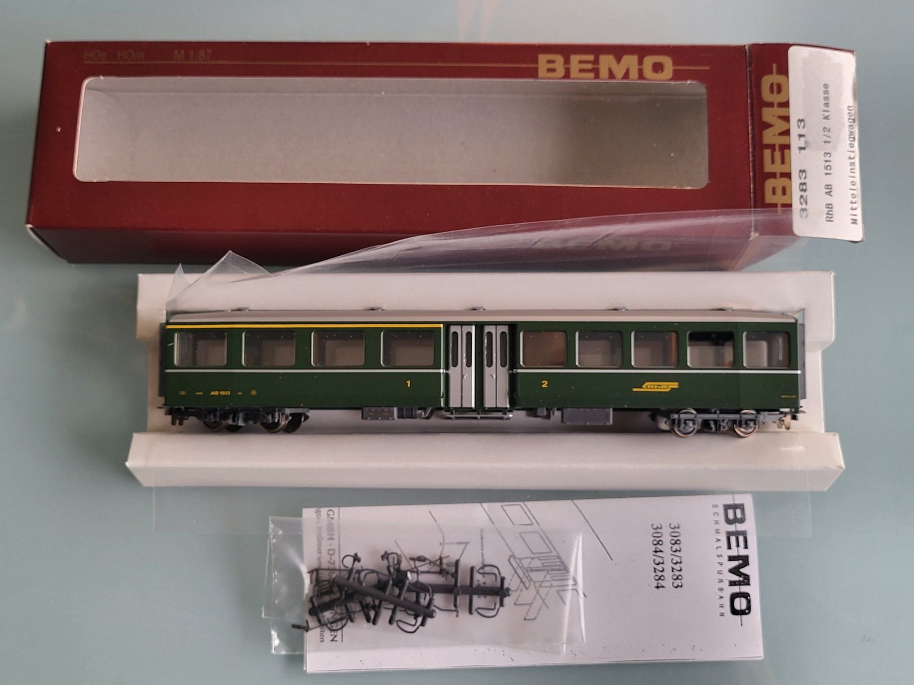 Bemo Modellini di ferrovie: H0m  Bemo  RhB AB 1513  Mitteleinstieg NEU ! – Nuovo e nell'imballaggio originale da Oberburg venduto da sensetal