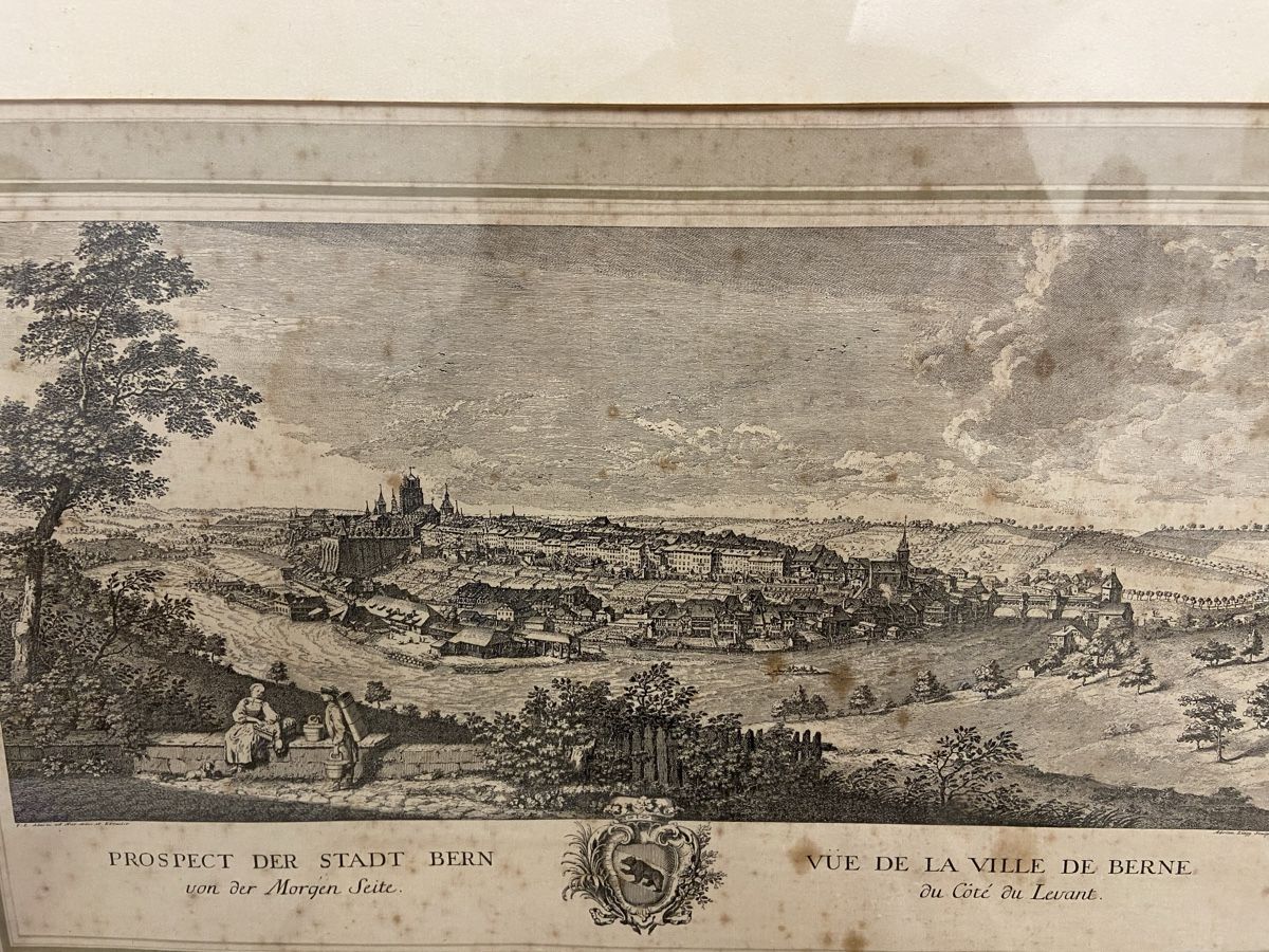 Incisioni: Antiker Stich "Prospect der Stadt Bern" gerahmt – Usato da Dietikon venduto da brocki-eyra 8