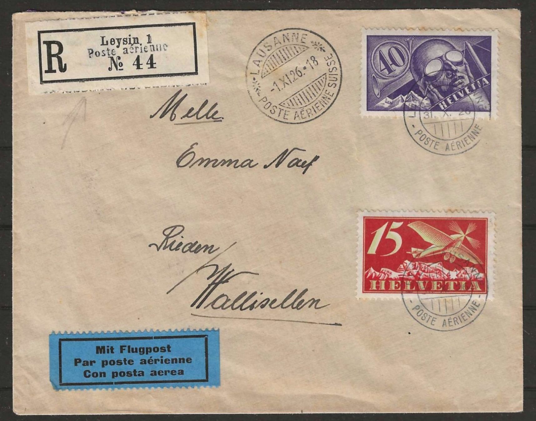Tutti i francobolli: 1926 : Flugpostbrief von Leysin - Wallisellen – Usato da Gümligen venduto da Geniusbuy
