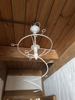 Deckenlampe weiss Metall Spiralform guter Zustand