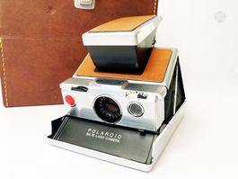 Polaroid SX-70 Land Camera + Tasche Silber Sofortbildkamera