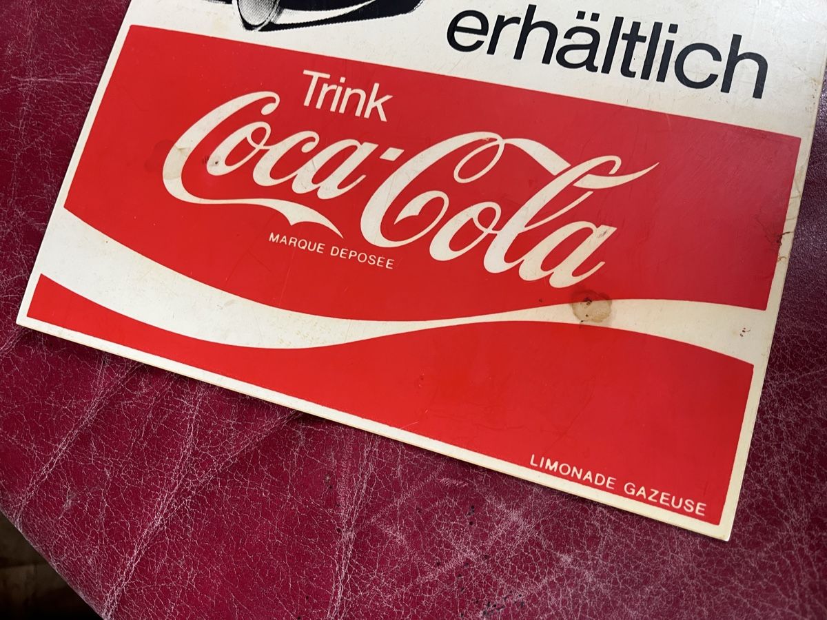 Coca-Cola Insegne: Coca Cola Werbeschild 1960 – Usato da Wiesenberg venduto da swissantik 2