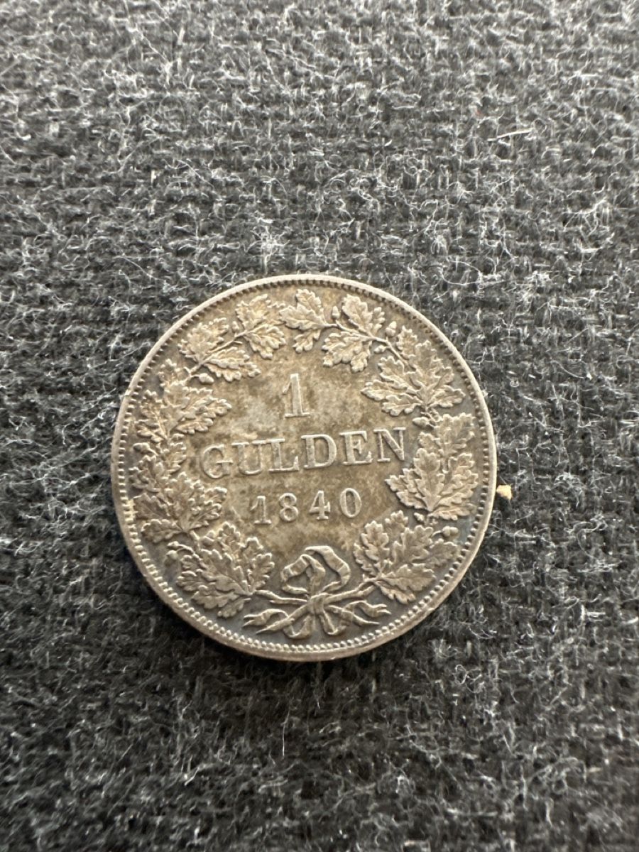 Alle Münzen: 1 Gulden Bayern 1840 – Gebraucht aus Wettingen von Phibras 1