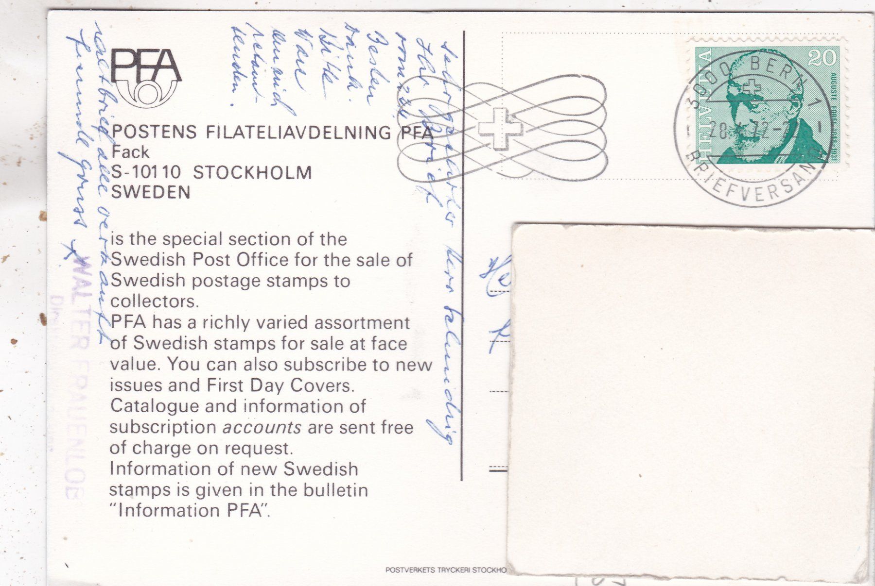 Cartes postales: Schweden Postens Filateliavdelning PFA – D'occasion à Herisau par Lisegrat2008 1
