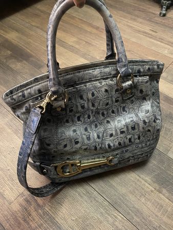 Aigner Ledertasche grau/blau exkl. Topzustand