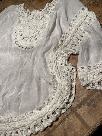 Blusa di viscosa estivo bianco traforato Chicoree tgM/L