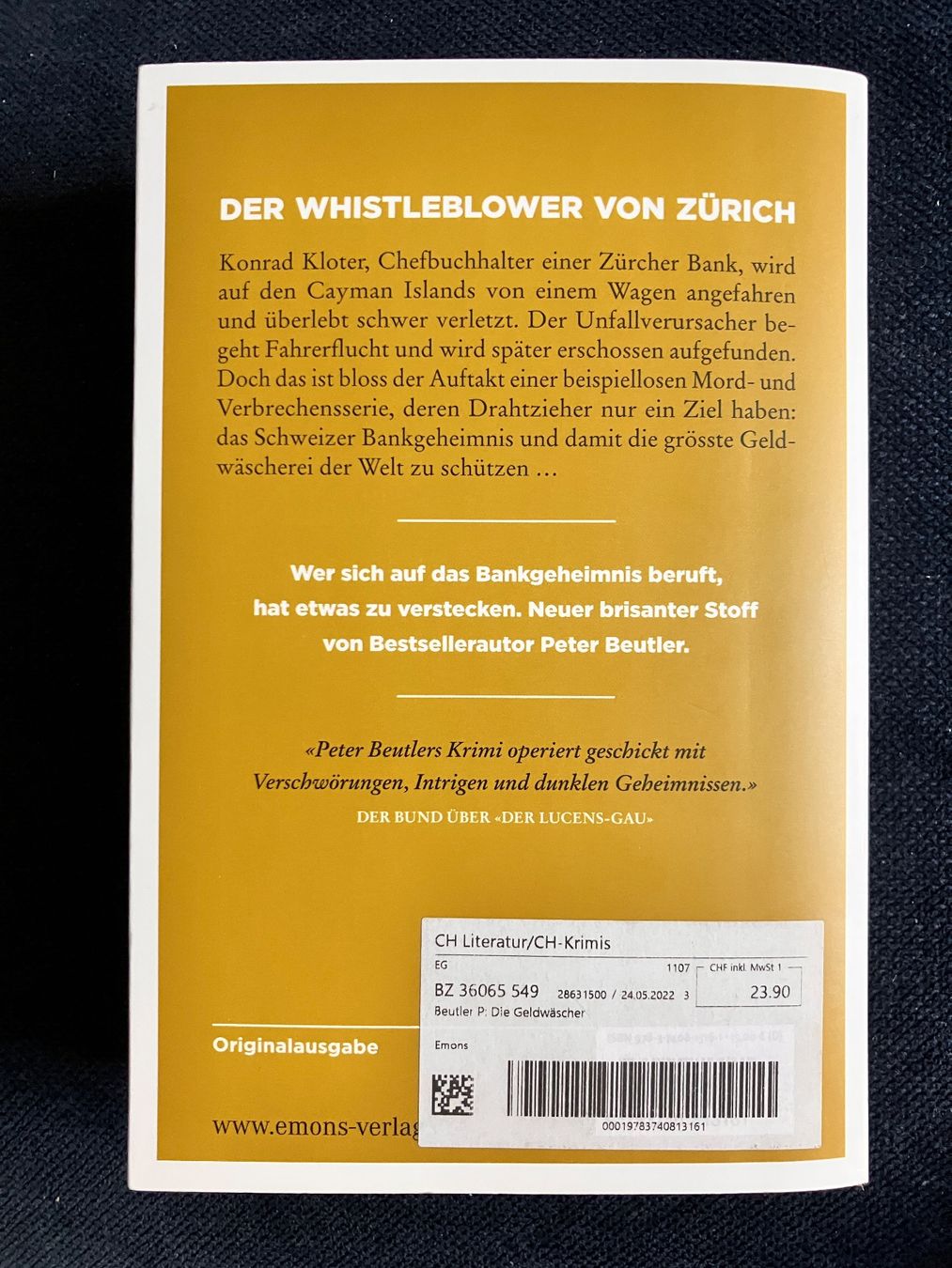 Libri: Die Geldwäscher -  Kriminalroman Peter Beutler – Usato da Zürich venduto da amarelapreto 1