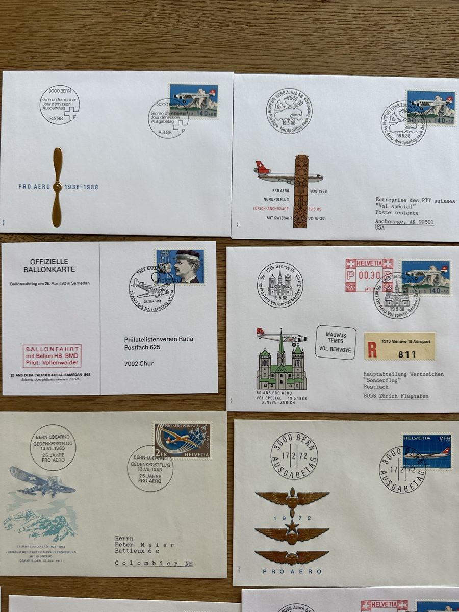 Tous les timbres: Schweiz - 24x Flugpost FDC – D'occasion à Schmitten / FR par Samsara169 2