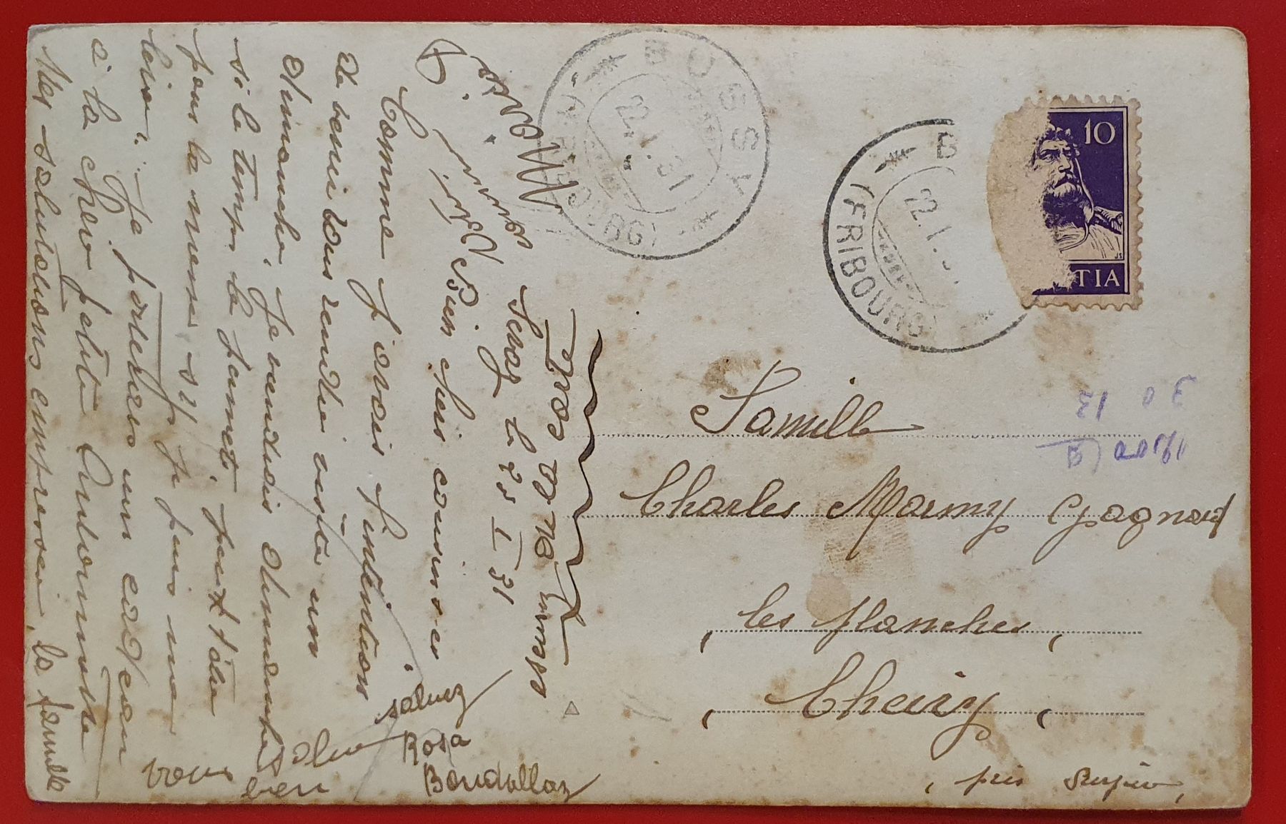 Cartoline postali: Bussy - Sevaz 1931 - Bauernhof – Usato da Kreuzlingen venduto da Rschweiz1 1