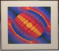 Vasarely Victor Serigraph " Planeta" sign. num. 80x80cm