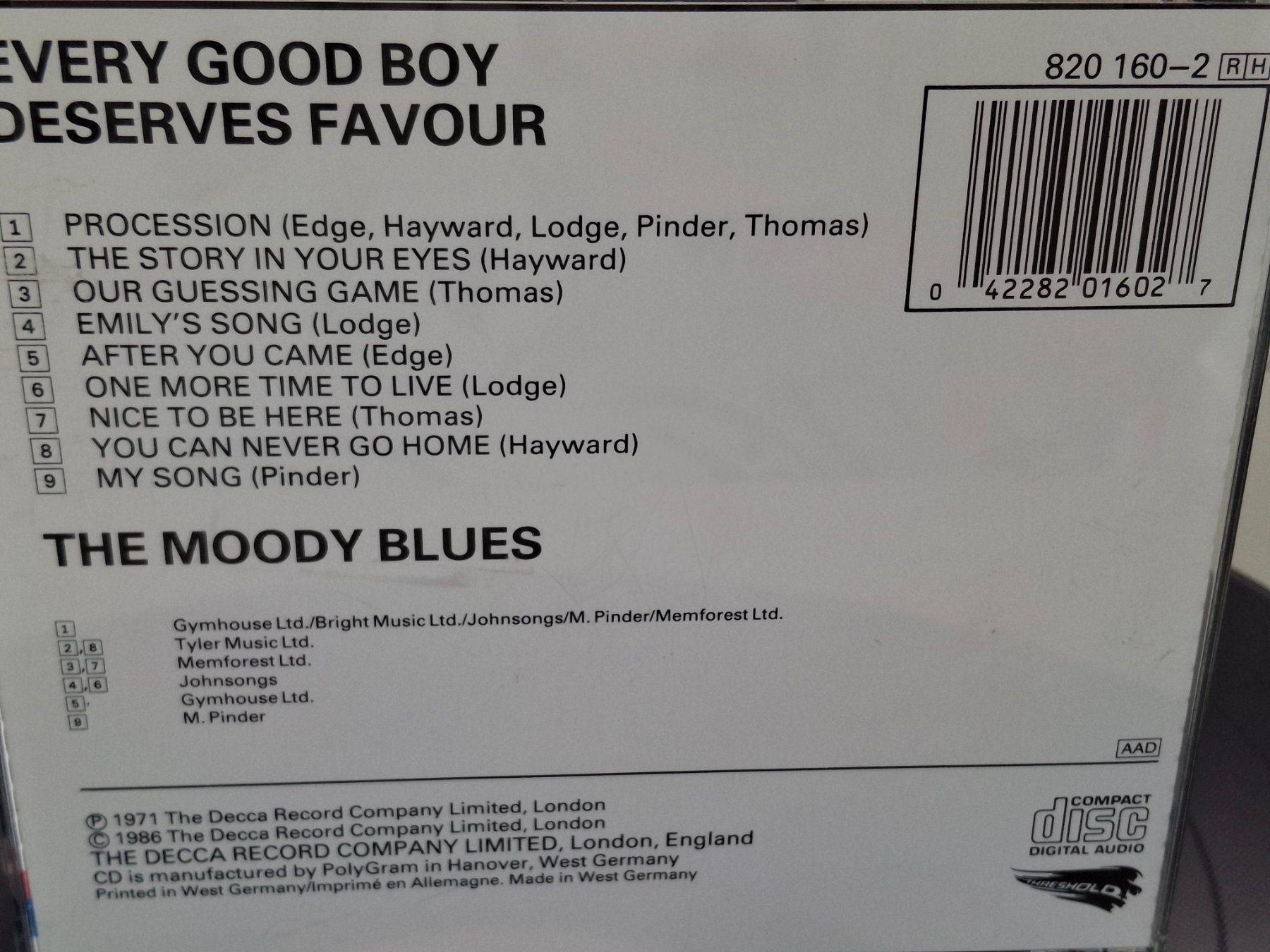 CD: CD  The Moody Blues - Every Good Boy – Usato da Aarberg venduto da Jackup1 1