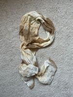 Cute Beige-Brown Ombre Scarf with Silver Tinsel