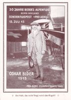 Bern - Mailand  BE -  OSKAR BIDER /  Alpenflug 13. Juli 1943
