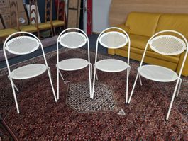 4 Stück Stühle Metall "Stella CH" , weiss, Top Zustand!