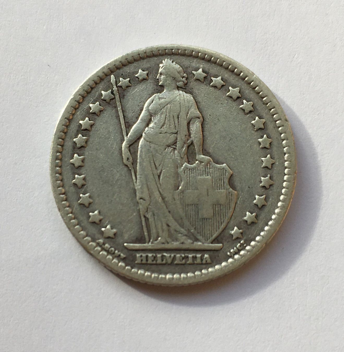 Tutti le monete: 1887 1 Franken -vz Silber – Usato da Kirchberg SG venduto da Helveticus00 1
