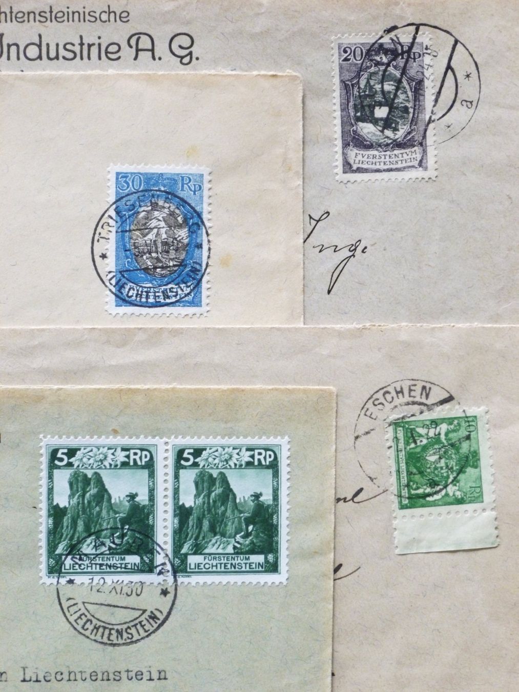 Tutti i francobolli: FL - Lot:  4 Bedarfsbriefe 1922 - 1930 – Usato da Uster venduto da schepus23 5