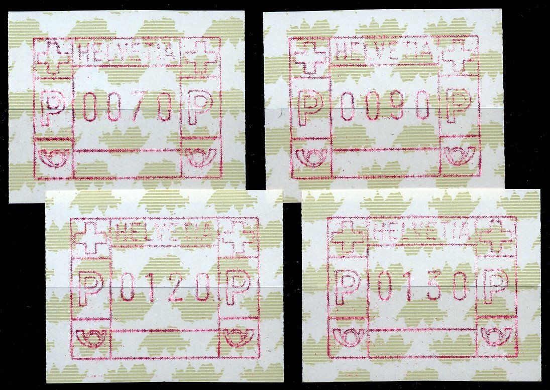 Tutti i francobolli: ATM 9z Satz 70/90/120/130 ** postfrisch – Nuovo (secondo la descrizione) da Luzern venduto da atms