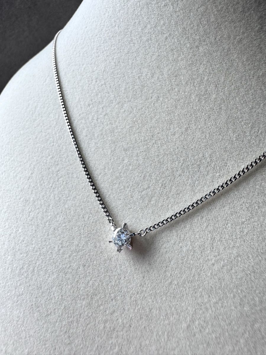 Catenine: Diamant Solitär Kette 0.35 aus Platin – Usato da Kriens venduto da hannaandkiko 3