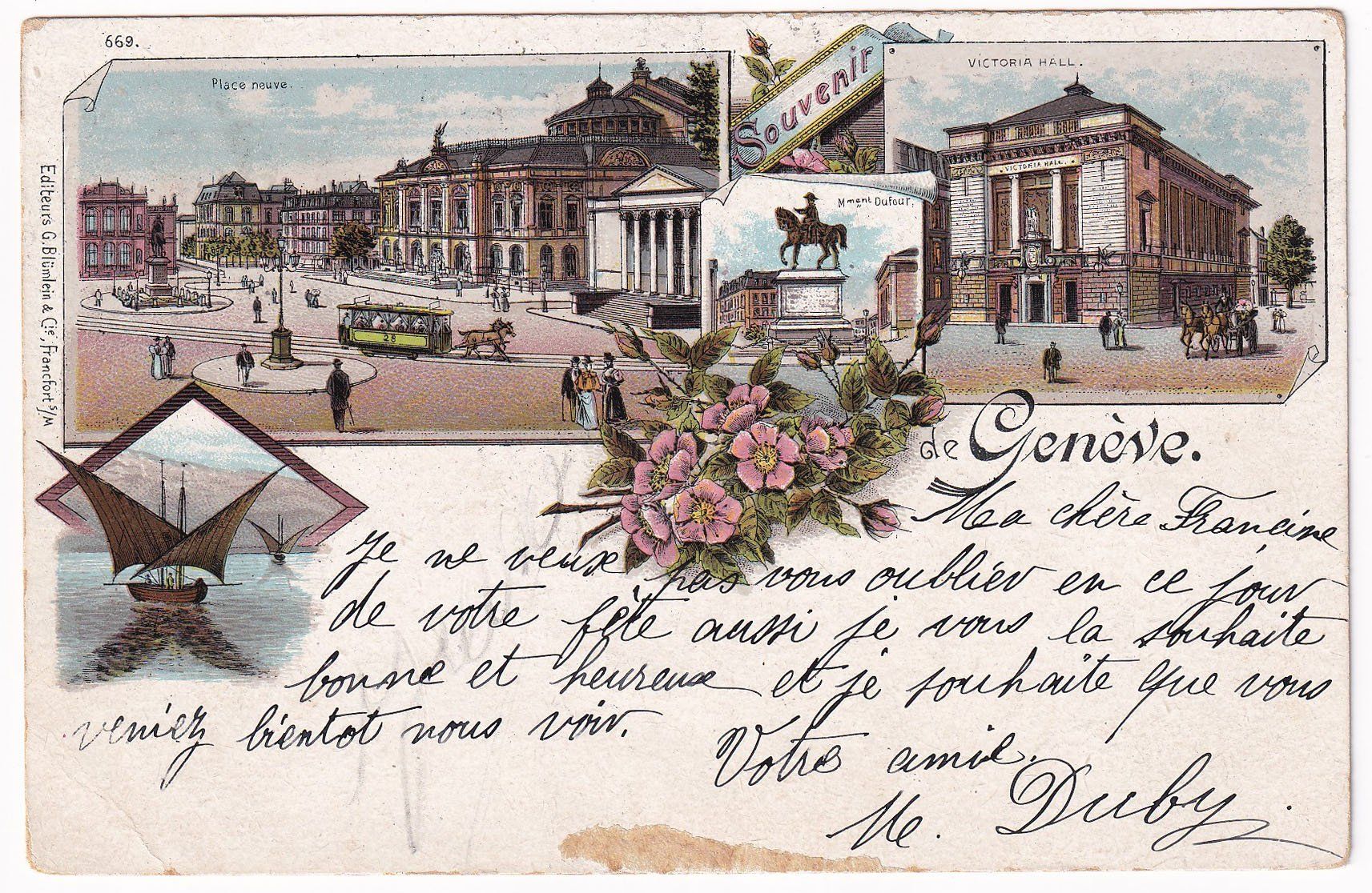 Ansichtskarten: Souvenir de Genève – Gebraucht aus Cormoret von Pascalll2001