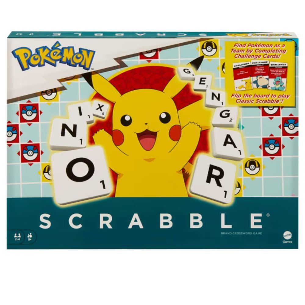 Mattel Giochi: Scrabble Board Game Pokemon Edition – Nuovo e nell'imballaggio originale da Genève venduto da Cardtreasure