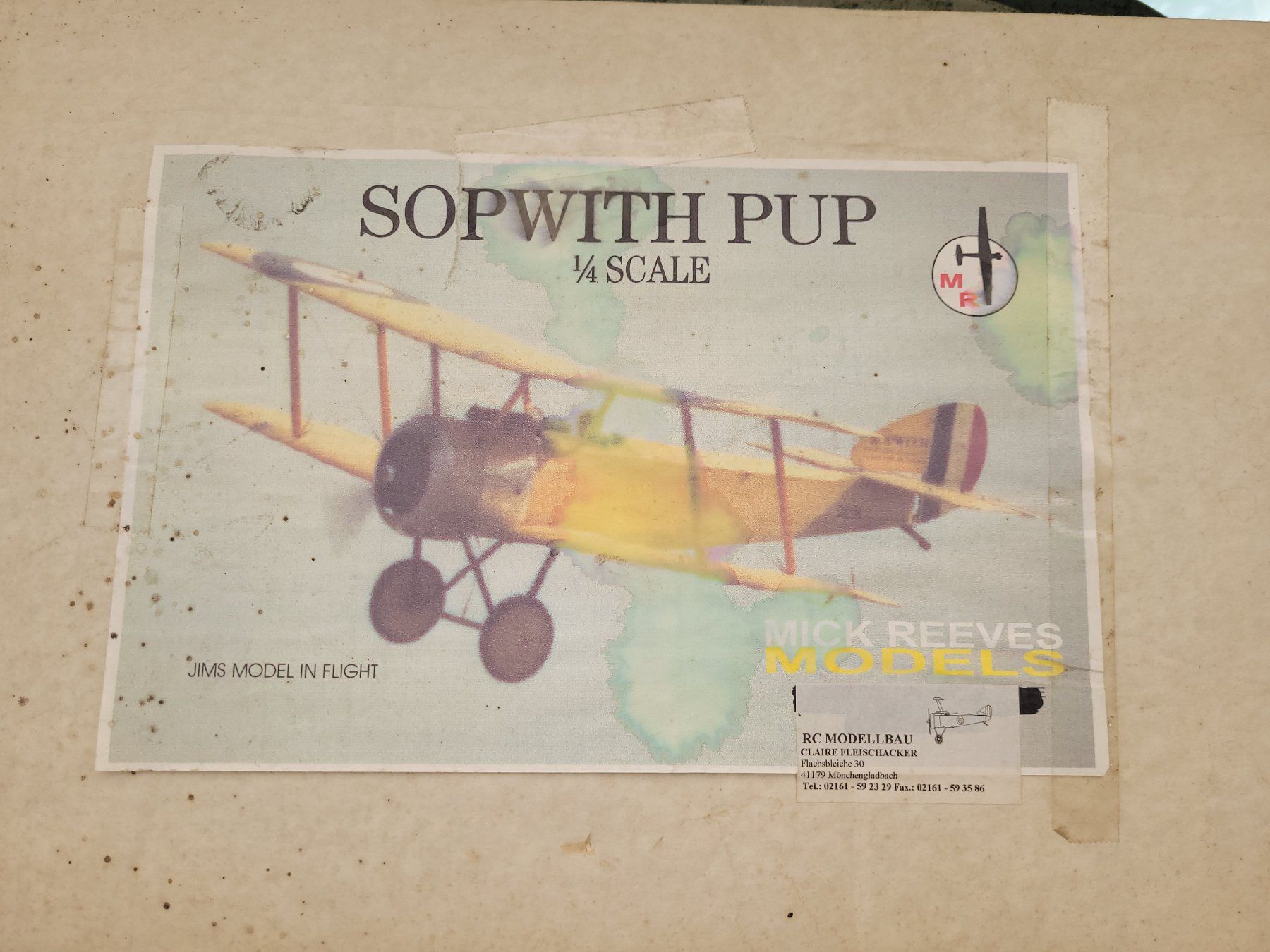 Rar! Mick Reeves 1/4 Scale Sopwith Pup, Holzbausatz Neu+OVP. (Neu und ...