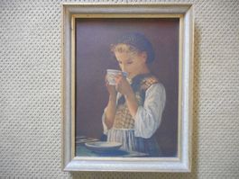 Bild, Mädchen mit Tasse