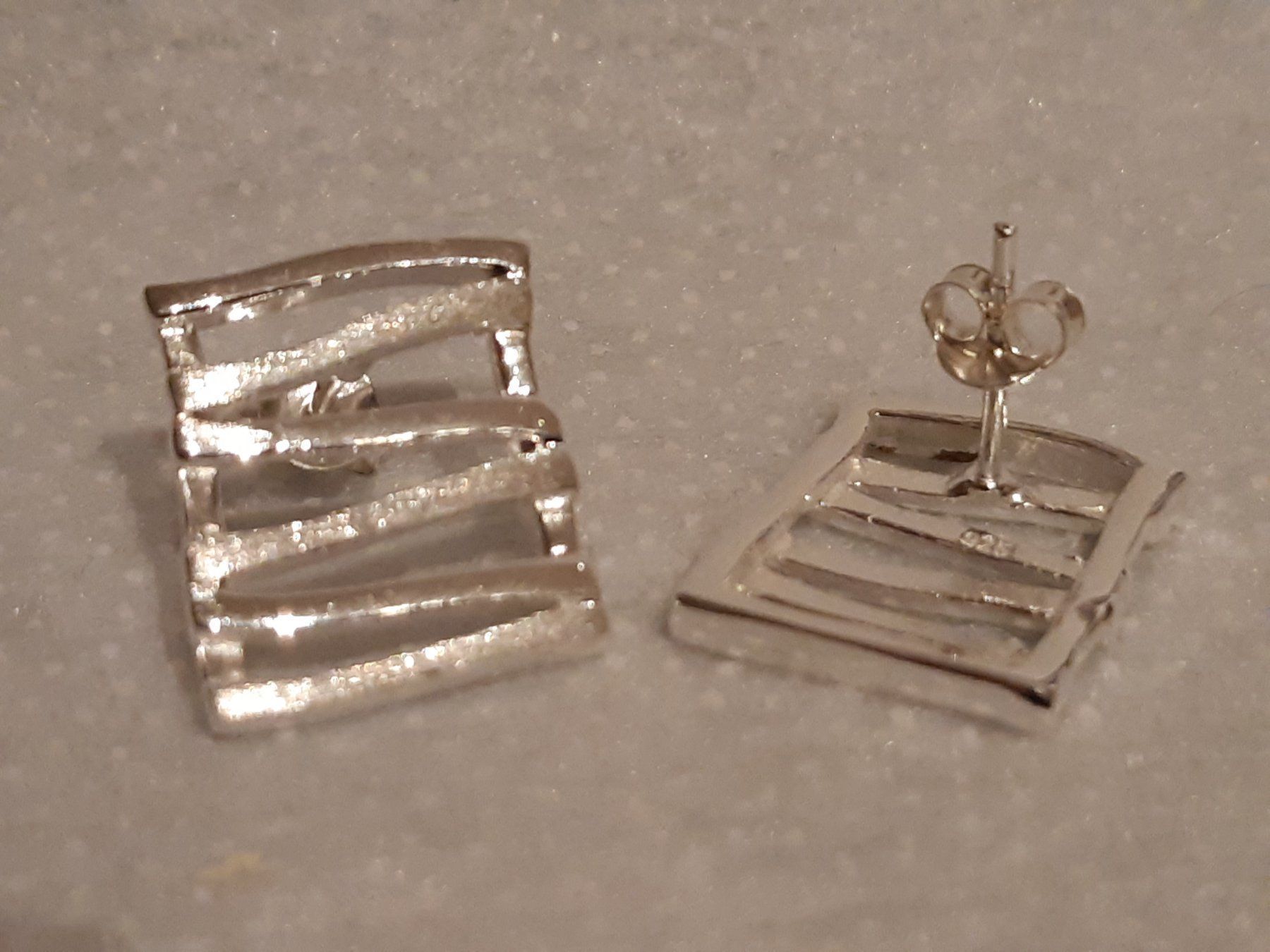Orecchini pendenti & Orecchini a lobo: Ohrstecker Sterling Silber 925 Square – Nuovo e nell'imballaggio originale da Einsiedeln venduto da My__Way 1