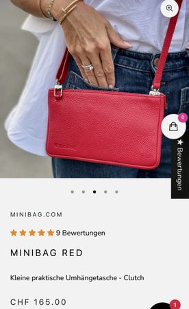 Minibag: Umhängetasche, neuwertig, Rindsnappaleder