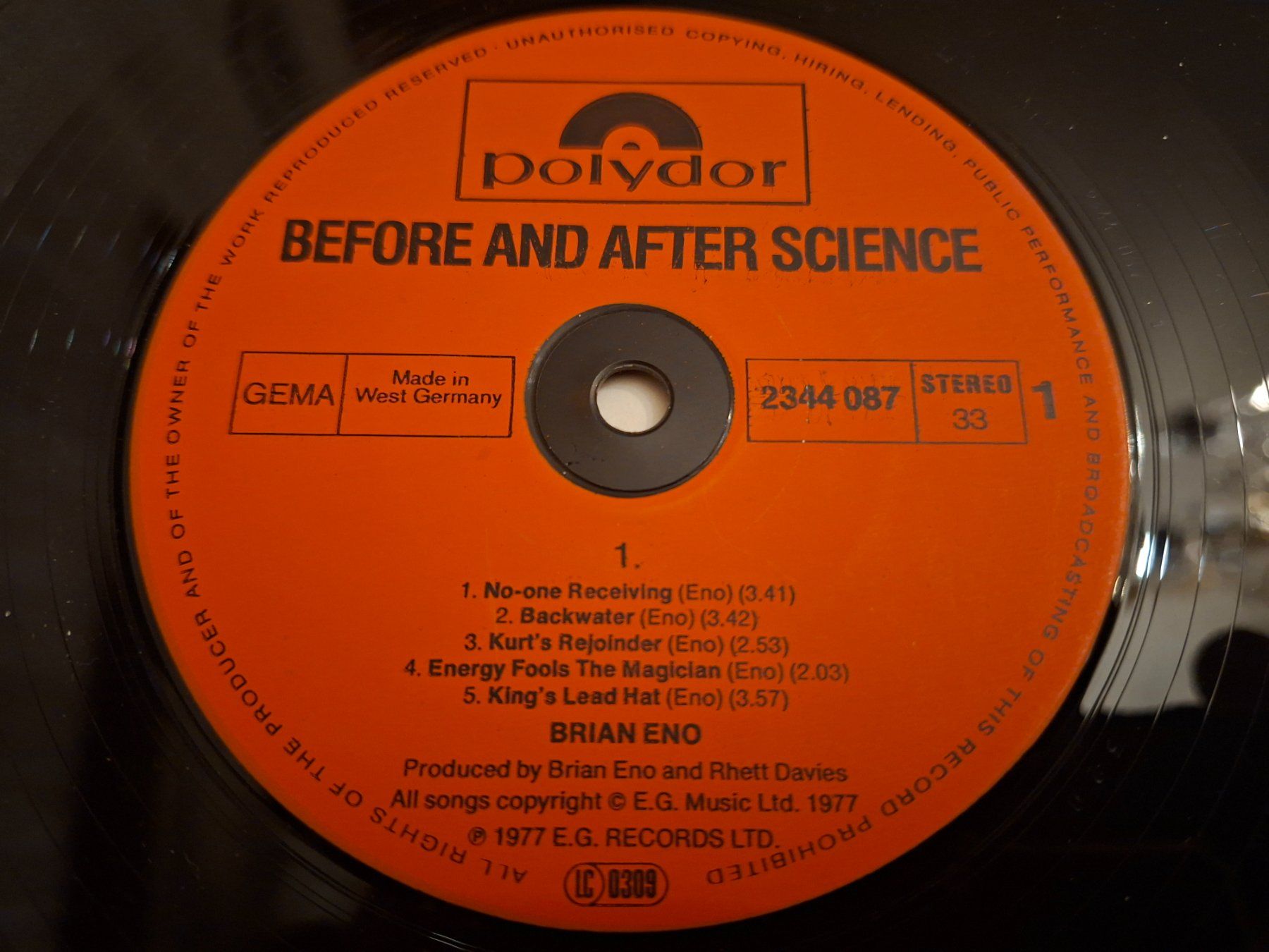 Dischi in vinile: Art Rock LP - Brian Eno - Before and After Science – Usato da Bernex venduto da Wannabehasbeen01 2