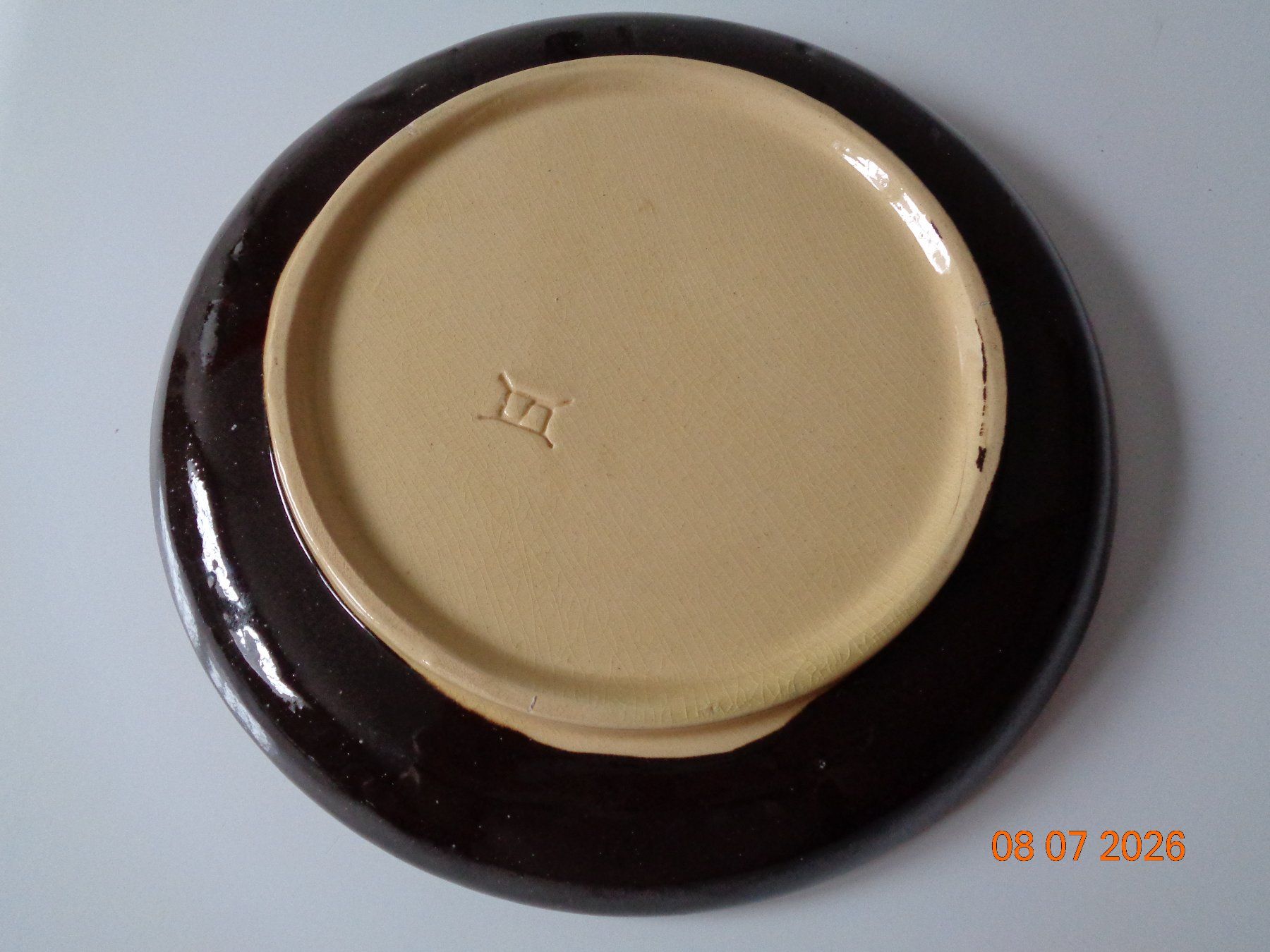 Servierplatten: Kuchenplatte bemalt, Durchm. 25 cm – Gebraucht aus Wiesendangen von Gullfoss 2