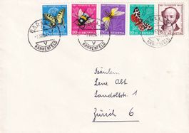 1954 Pro Juventute Nr. J153-157 kompl. FDC, BASEL-Kannenfeld