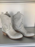 bottines Vic cuir blanc gris