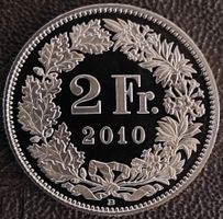 2 Franken 2010 stgl. / aus Münzsatz