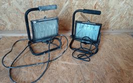 Baustrahler Set, 2 Stück, gebraucht für Haus und Garten