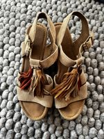 Gabor Sandalen, Keilabsatz, Gr. 37.5, mit Fransen neu!