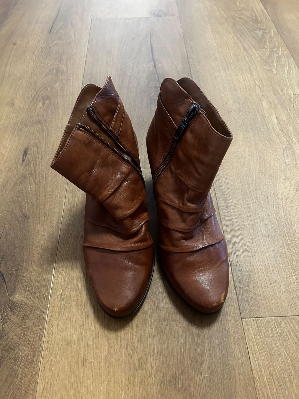 Gerry Weber Scarpe da donna: Gerry Weber Leder Stiefeletten Cognac Blockabsatz Gr. 38 – Usato da Regensdorf venduto da Spyke55 5