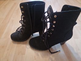 Schwarze Schnürstiefeletten graceland Gr. 39 Herbst/Winter