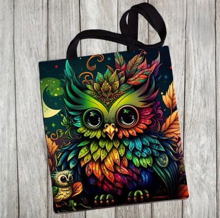 Neu! Tragetasche aus Canvas Cartoon Eule