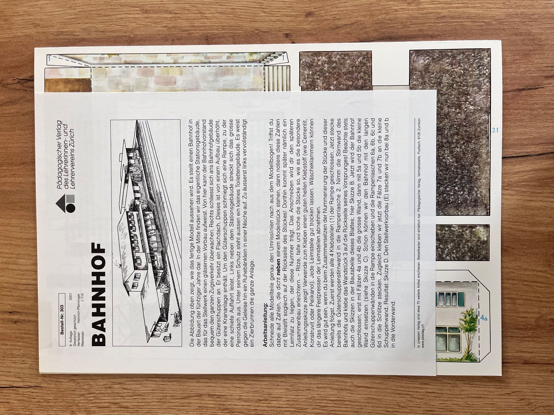 Kit bricolage: 1 Modellbogen Pädagogischer Verlag Bahnhof – Usato da Büsserach venduto da bor_s88m