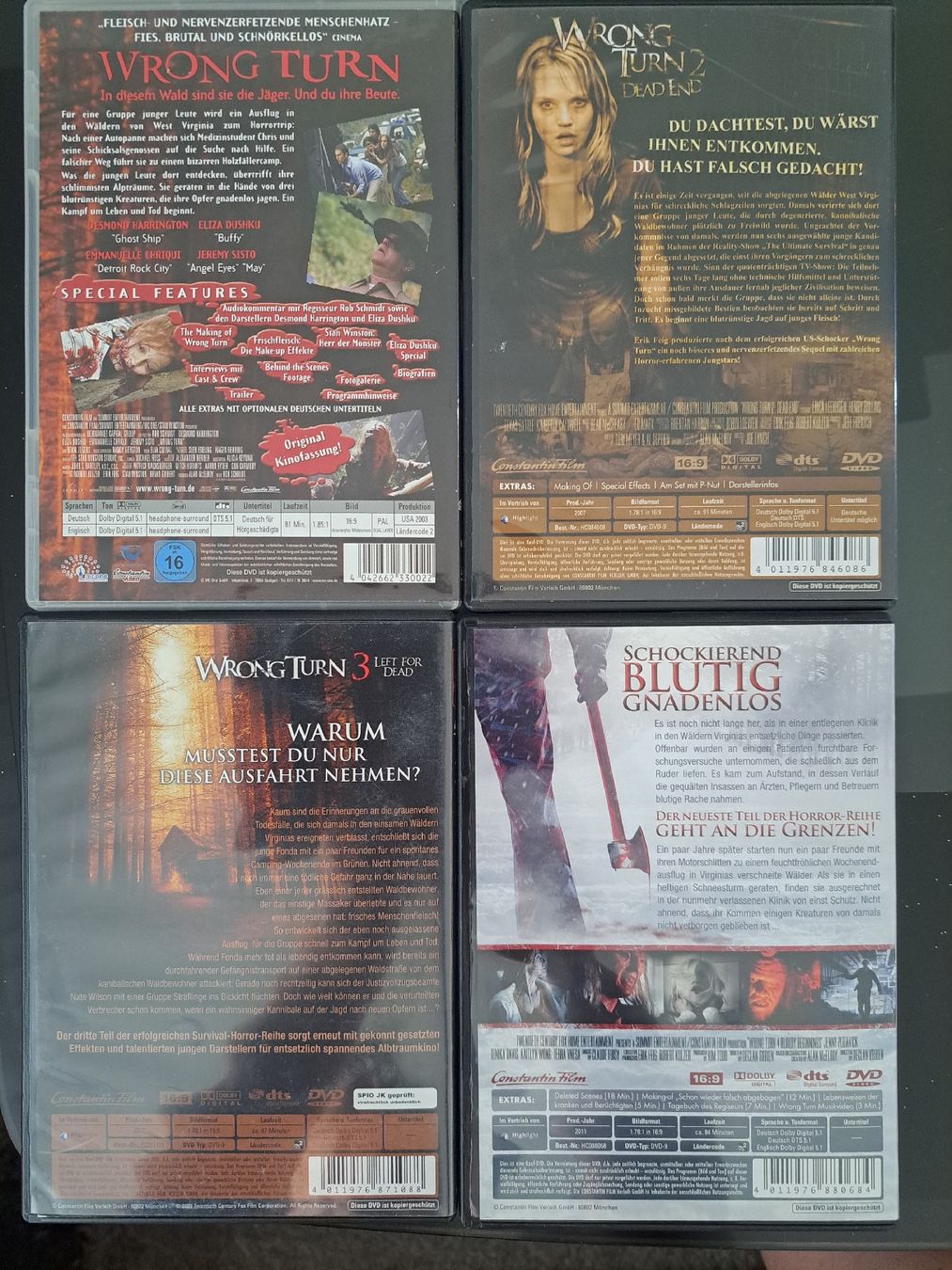 Tutti i DVDs: Wrong Turn 1-4 DVD  – Usato da Schüpfen venduto da Sonata85 1