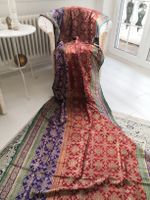🤩ANTIKER SARI ROT-GRÜN-VIOLET MIT GOLD-STICKEREI