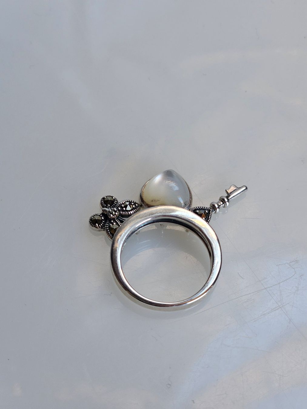 Anelli: Ring aus Silber mit Perlmutt Grösse 52 – Nuovo (secondo la descrizione) da Winterthur venduto da ste_tcx5 4