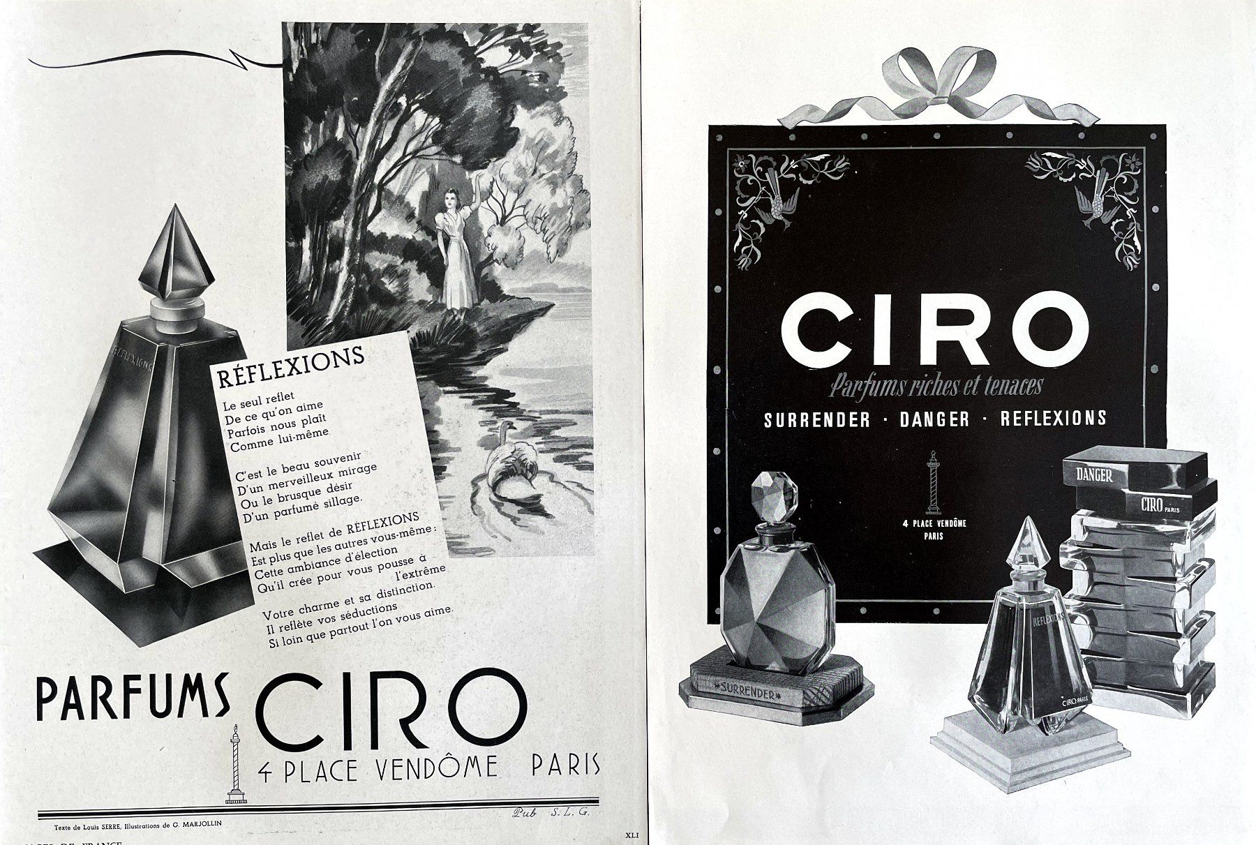 Poster & Bilder: CiroParfum - 2 alte Werbungen / Publicités 1941/48 – Gebraucht aus Savagnier von Ne2065 1
